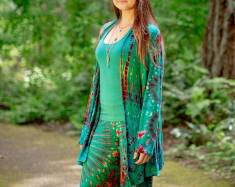 Vibrant Tie Dye, Cardigan for Women, Tie Dye Long Sleeve, Tie Dye Womens Tops, Festival Cardigan, Hippie Long Sleeve Top, Tie Dye Cardigan