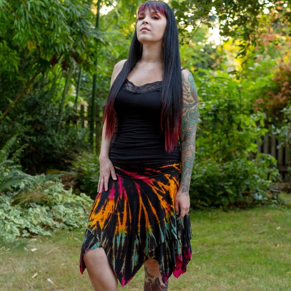 Colorful Rainbow Fairy Skirt High Waisted Knee Length Skirt Plus Size Fairy Skirt Gypsy Skirt Hippie Skirt Plus Size Festival Wear Etsy UK