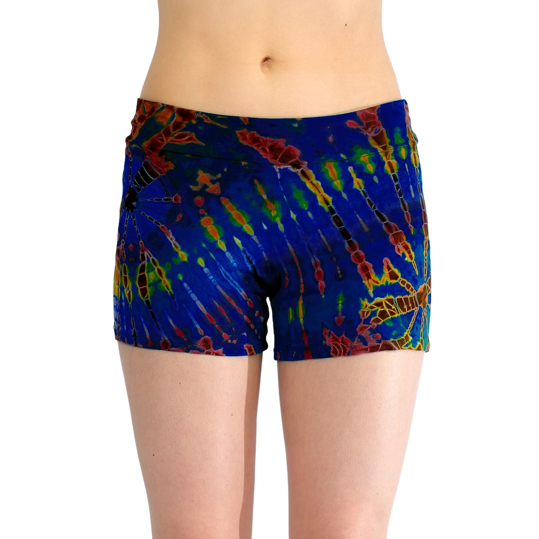 Spiral Blue Swirl Tie Die Women's Shorts