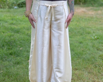Women's Silk Pants, Plus Size Friendly Pants, Ladies Wraparound Pants, Silk Trousers, Silk Sarong Pants, One Size Fits All, Unisex Pants