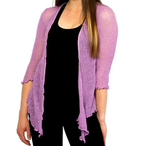 Hand Knitted Cardigan, Short Open Cardigan Sweater, Sheer Wedding Cardigan, Vacation Warm Weather Sweater, Gift, Gift for Women