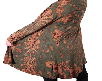 Plus Size Long Sleeve, Hippie Festival Jacket, Rainbow Cardigan, Cardigan Womens, Plus Size Tie Dye, Tie Dye Long Sleeve, Plus Size Sweater