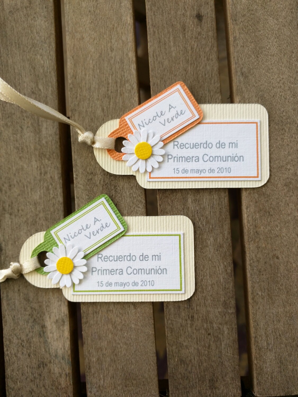 Double Tags with Flower Accent Set of 15 Etsy