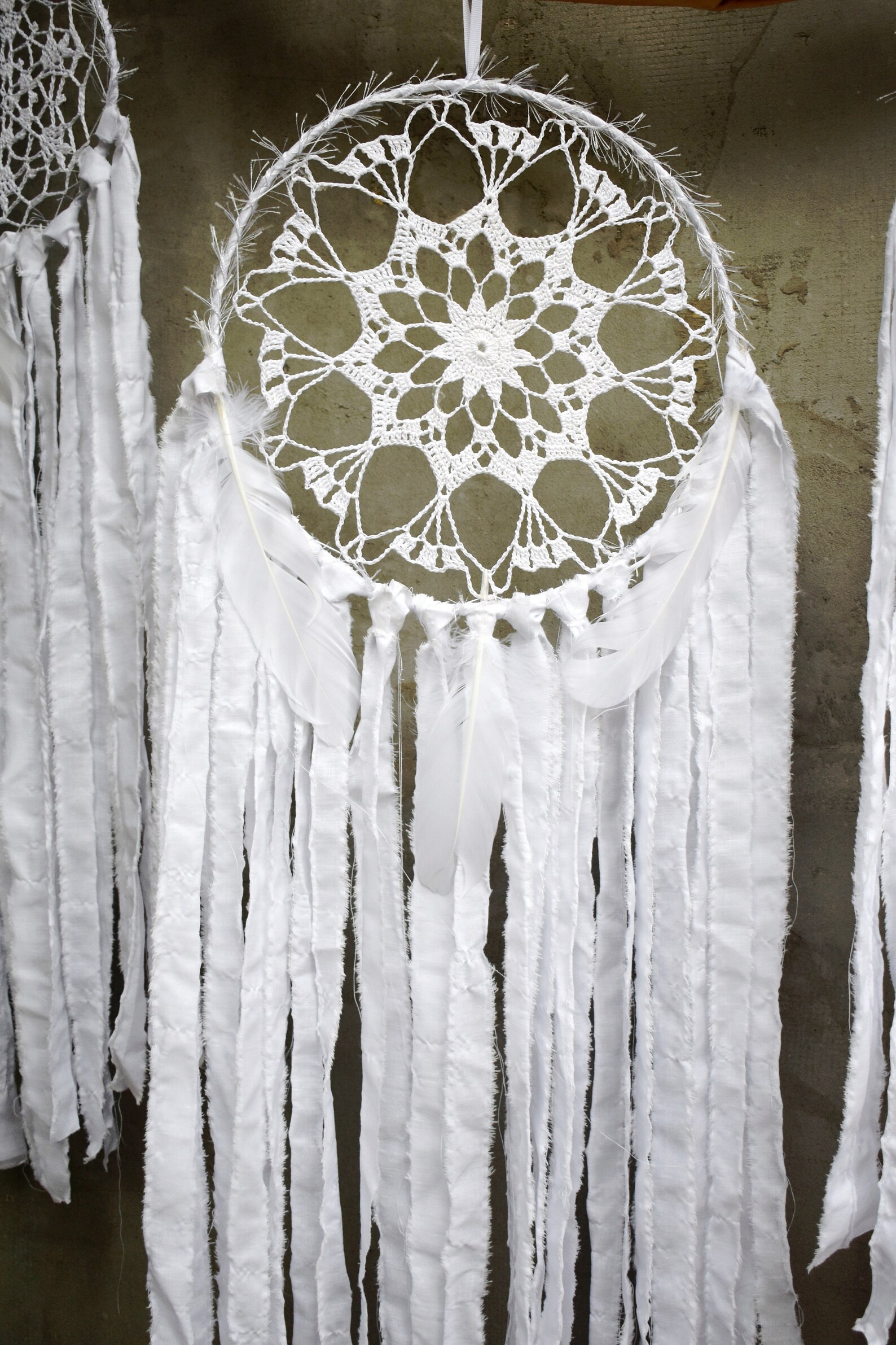 LARGE DREAM CATCHER Wall Hanging Large Dreamcatcher Wall White Etsy