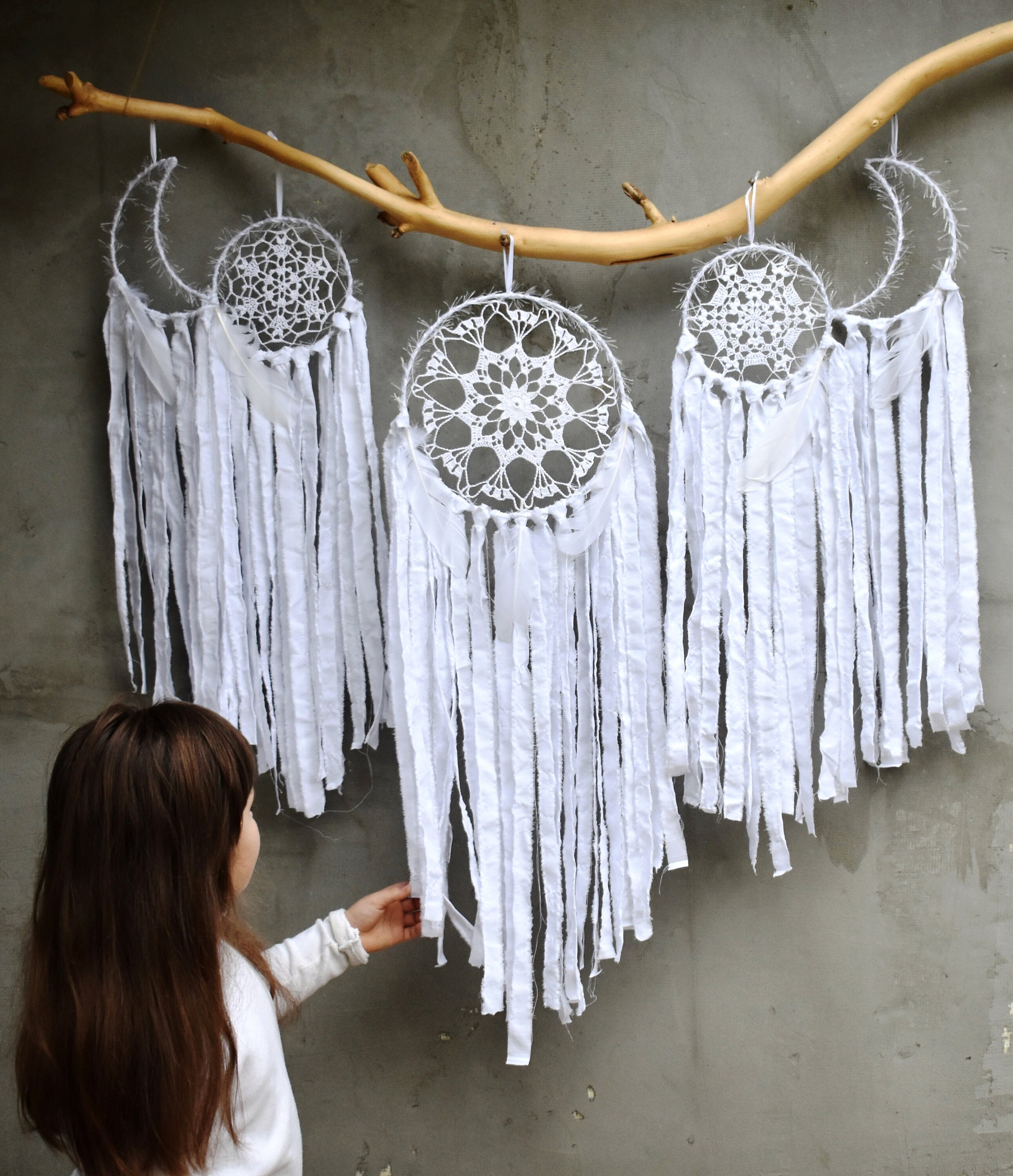 LARGE DREAM CATCHER Wall Hanging Large Dreamcatcher Wall White | Etsy