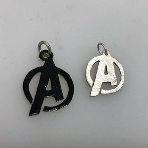 Silver Avengers Pendant or Keyring Glossy Black or Sparkly Finish image 1