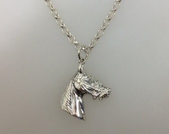 Silver Horse Head Pendant - With or Without Chain