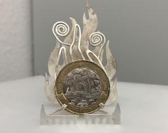 Silver Great Fire of London Coin Display - Commemorative Coin