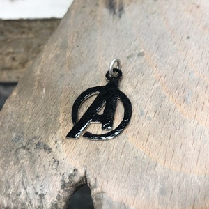 Silver Avengers Pendant or Keyring Glossy Black or Sparkly Finish image 9