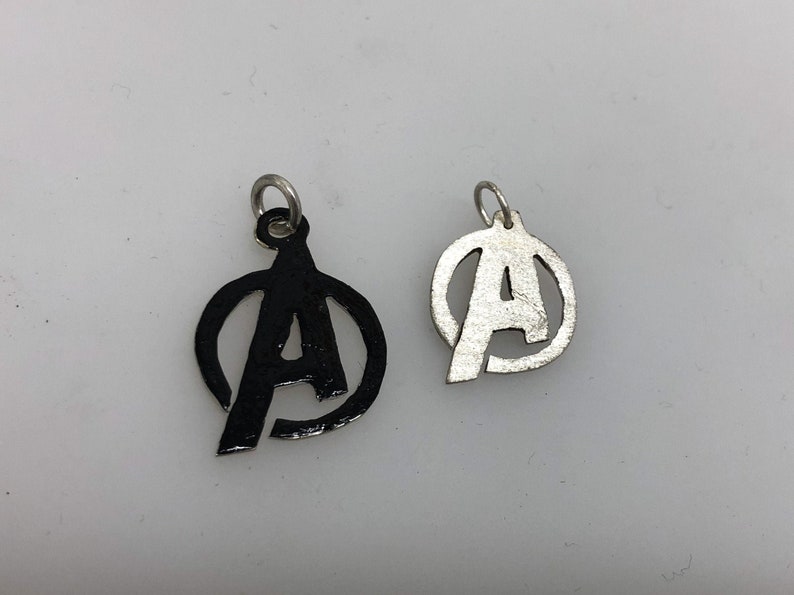 Silver Avengers Pendant or Keyring Glossy Black or Sparkly Finish image 1