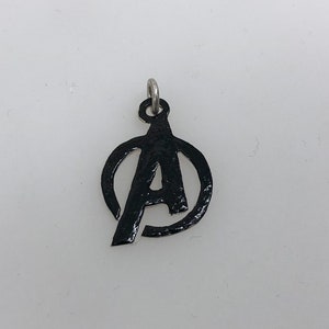 Silver Avengers Pendant or Keyring Glossy Black or Sparkly Finish image 2