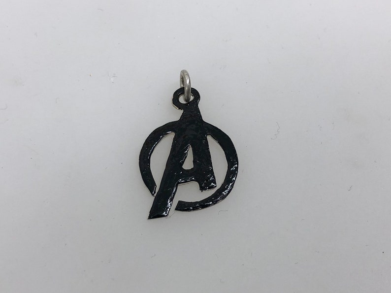 Silver Avengers Pendant or Keyring Glossy Black or Sparkly Finish image 2