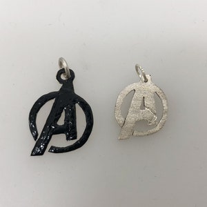 Silver Avengers Pendant or Keyring Glossy Black or Sparkly Finish image 6