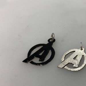 Silver Avengers Pendant or Keyring Glossy Black or Sparkly Finish image 10