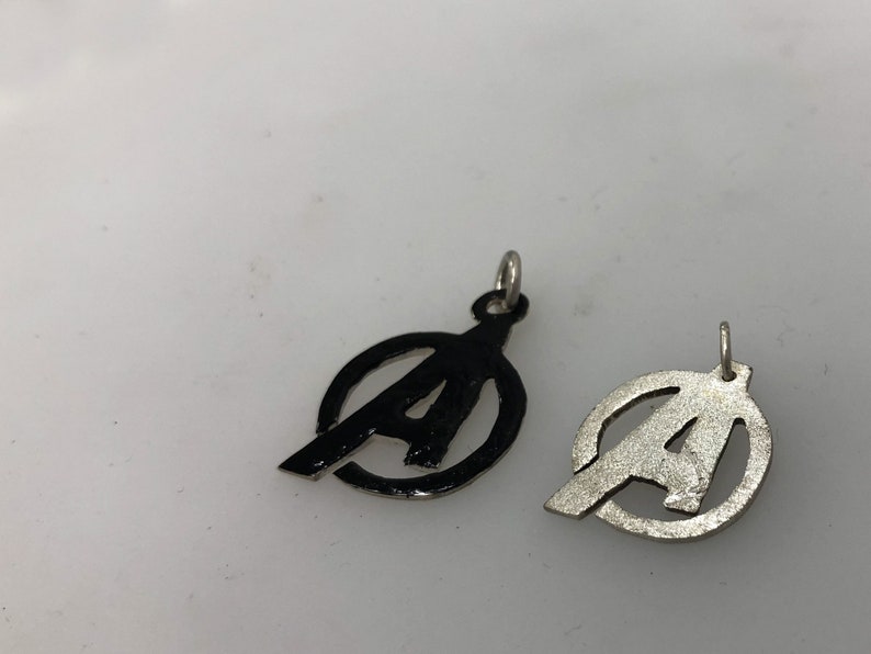 Silver Avengers Pendant or Keyring Glossy Black or Sparkly Finish image 10