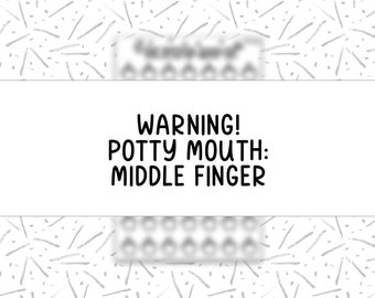 Middle Finger Icon mini sheet| The Sticker Shop Co. | Planner Stickers | Transparent Icons | Icon Stickers | Potty mouth