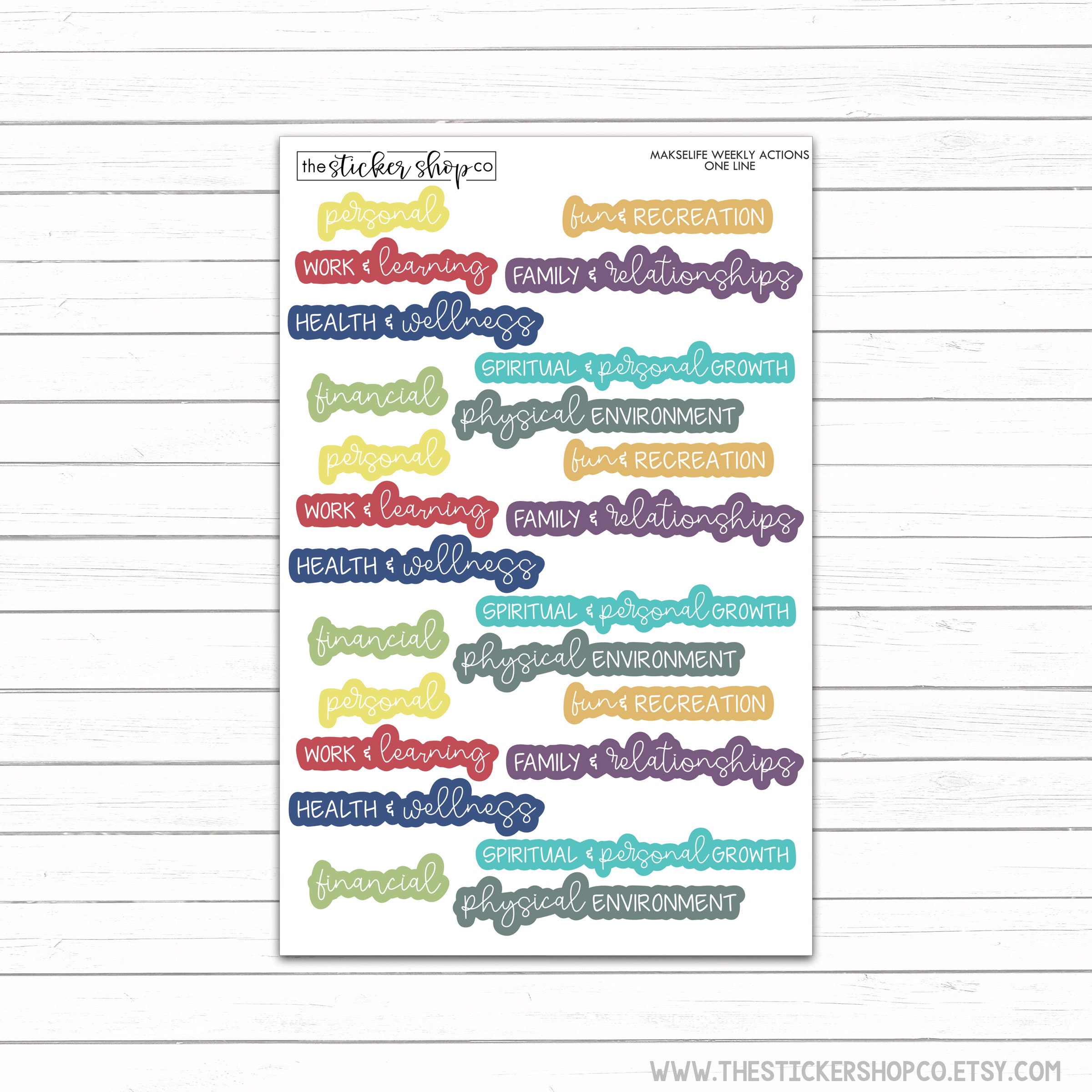 White Month View Day of the Week Cover Planner Stickers for MakseLife –  Knockout Print Shop