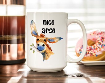 Belle tasse à café avec un âne - Cadeau unique pour les amoureux des ânes - Mug impertinente - Cadeau meilleur ami ou collègue - Cadeaux âne drôles