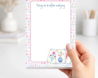 Mahjong Notepad | Personalized Mahj Memo Pad | Mahjong Player Gift | Things to Do After Mahjong | Mahjong Lover Gift | Mahj Hostess Gift