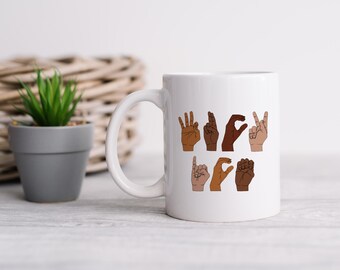 Anti-ICE  Protest Mug – “F*** ICE” in American Sign Language – Anti Trump Coffee Cup – Political Resistance Gift