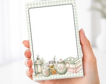 Cozy Reading Notepad | Book Lover Gift | Cottagecore Stationery | Tea Lover Notepad | Reader Gift