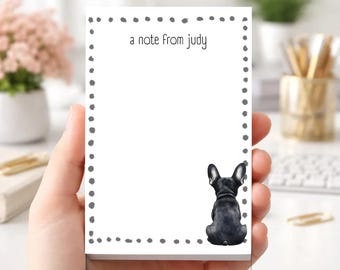 Personalized French Bulldog Notepad | Custom Dog Lover Memo Pad | Frenchie Stationery | Personalized Gift for French Bulldog Mom