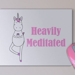 Fun Unicorn Mouse Pad -  Yoga Pose Unicorn - Meditation Mouse Pad - Unique Gift - Office Decor - Gift for Her
