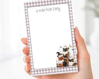 Personalized Halloween Notepad | Cute Ghost Stationery | Book Lover Notepad | Spooky Season Gift | Halloween Teacher Gift