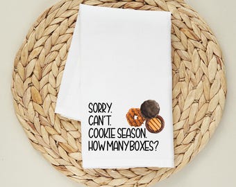Funny Cookie Season Kitchen Towel | Flour Sack Tea Towel | Dessert Lover Gift | Baking Humor Towel | Farmhouse Kitchen Decor | Foodie Gift