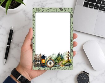 Camping Adventure Notepad | Hiking Lover Gift | Outdoor Notes Pad | Camper Stationery | Nature Journal Companion | 5x7 Notepad
