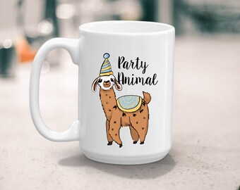 Party Animal Llama Coffee Mug Gift - Llama Lovers Gift - Birthday Gift - Gift for Her - Gift for Best Friend - Dishwasher Safe Tea Mug