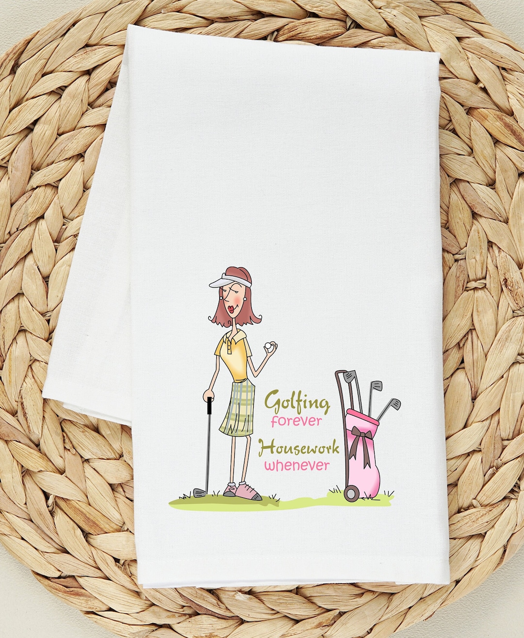 Funny Golf Ladies Kitchen Towel Golf Tea Towel Gift for Her Etsy