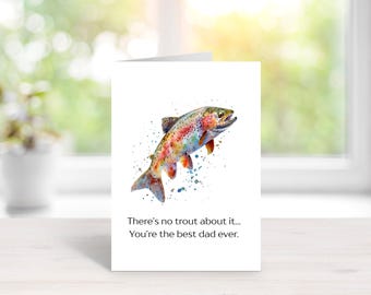 Fishing Father’s Day Card for Dad, Rainbow Trout Dad Card, Fisherman Father’s Day Greeting Card, Outdoorsy Dad Card, Reel Fun Fishing Card