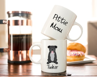 Personalized Pitbull Mom Coffee Mug Gift - Fur Mom Gift - Dog Lover Gift - Pit Bull Christmas or Birthday Gift -  Pitbull Coffee or Tea Mug