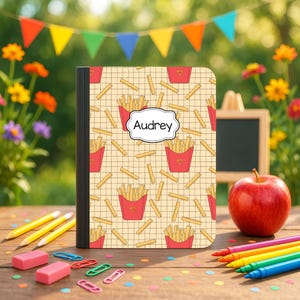 French Fries School Notebook Personalized with Name | Snack Food Back to School Composition Book | Back to School Supplies