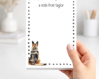 Personalized German Shepherd Notepad | Custom Dog Lover Gift | German Shepherd Stationery | Dog Mom Gift | Pet Lover Gift