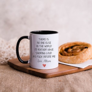 Boyfriend Gift - Husband Valentine&#39;s Day Gift - Fiancé Gift - Men&#39;s Valentine Mug - Funny Snoring Loud Coffee Mug for Him