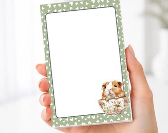 Guinea Pig Notepad | Cute Cavy Memo Pad | Guinea Pig Lover Gift | Animal Lover Stationery | 5x7 Writing Pad | Gift for Pet Owner