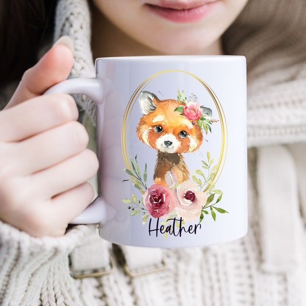 Personalized Red Panda Coffee Mug - Red Panda Lover Gifts - Firefox Panda