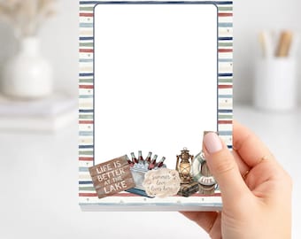 Lake Life Notepad | Summer Lake House Stationery | Cottage Notepad | Cabin Notes Pad | Lake Lover Gift