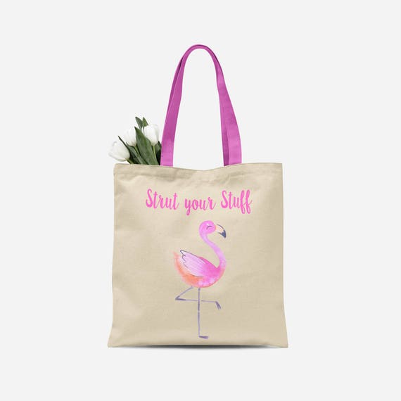 Flamingo Tote Bag Fun Strut Your Stuff Flamingo Tote Bag | Etsy