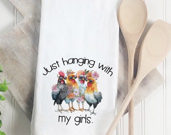 Chicken Tea Towels - Funny Chicken Towel - Henhouse Chickens - Chicken Dish Towels - Chicken Lover Gift - Hostess Gift - Farmhouse Humor