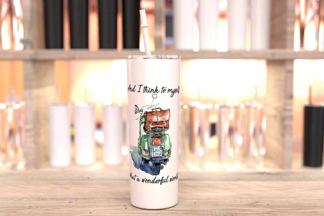 Scooter and Adventure Tumbler Gift Tumbler With Straw 20oz Skinny Water