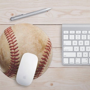 Baseball Lovers Mousepad Baseball Mouse Pad Sports Mouse Pad Gift for Dad Gift for Him Funny Desk Accessory Sports Gift image 1