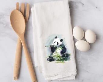 Adorable Panda Flour Sack Towel – Cute & Functional Kitchen Décor - Giant Panda Tea Towel Gift