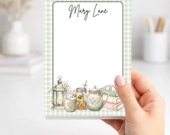 Cozy Reading Notepad | Book Lover Gift | Cottagecore Stationery | Tea Lover Notepad | Reader Gift