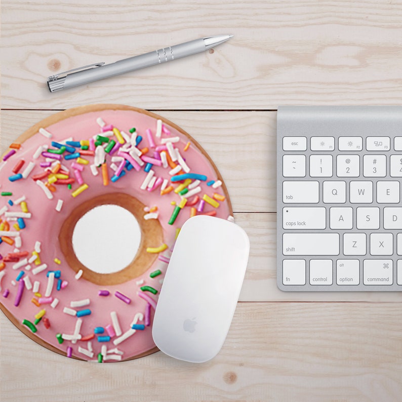 Donut Lovers Mousepad Donut Mouse Pad Food Mouse Pad Gift for Dad Mothers Day Gift Funny Work at Home Desk Accessory Foodie Gift image 1