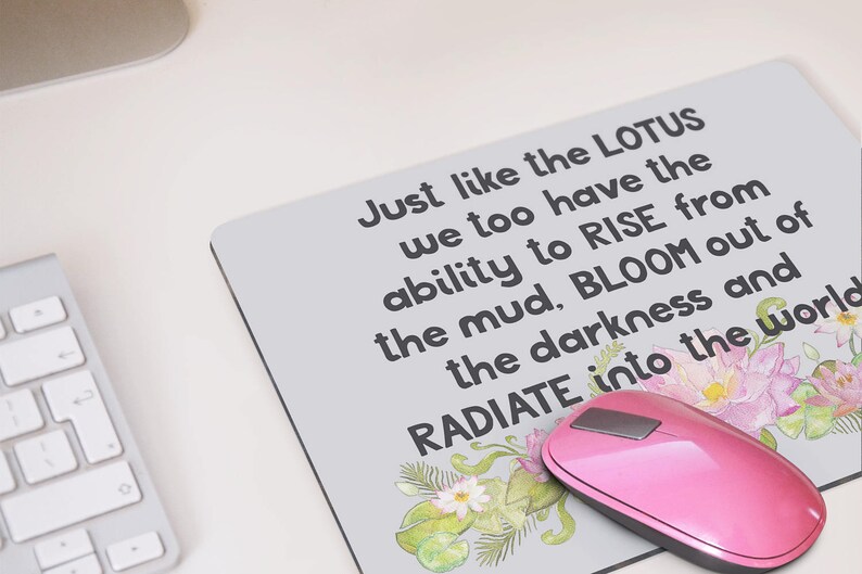 Inspirational Watercolor Lotus Mouse Pad - Just Like a Lotus Custom ...