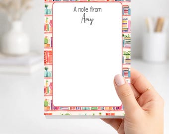 Personalized Book Lover Notepad – Custom Name Memo Pad –  Stationery Gift for Readers, Teachers & Bookworms