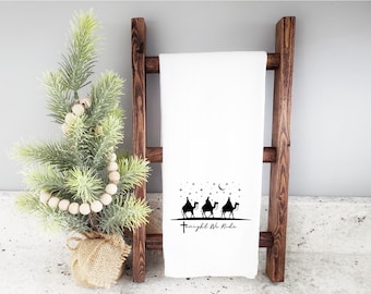 Flour Sack Towel – "Tonight We Ride" Three Wise Men Silhouette - Christmas Kitchen Towel - Christmas Tea Towel